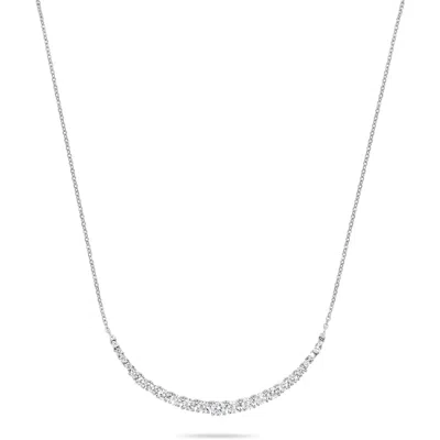 H.j. Namdar H. J. Namdar 1.06 Ct Tw Prong Round Diamond Tennis Layer Pendant Necklace 14k White Gold Natural Dia In Silver
