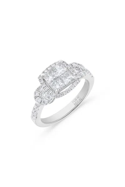 H.j. Namdar H. J. Namdar 1.4 Ct Tw Princess Diamond Cluster Ring Platinum Platinum Natural Diamonds Size 6 In Metallic