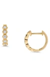 H.j. Namdar Hexagonal Diamond Huggie Hoop Earrings In 14k Yellow Gold