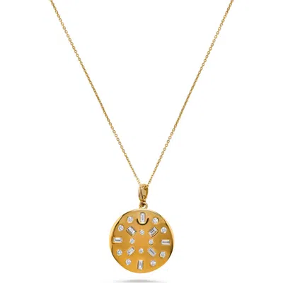 H.j. Namdar Mosaic Diamond Disc Pendant Necklace
