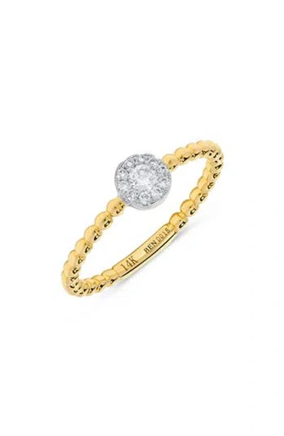 H.j. Namdar Pavé Halo Diamond Beaded Ring In Gold