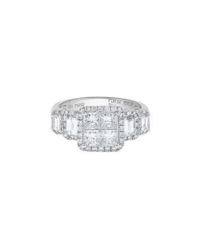 H.j. Namdar Platinum 1.77 Ct. Tw. Diamond Cluster Ring In Metallic