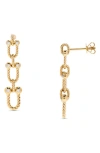 H.j. Namdar Rope Horseshoe Bezel Diamond Drop Earrings In 14k Yellow Gold