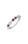 H.j. Namdar Ruby & Diamond Stack Ring In Gold