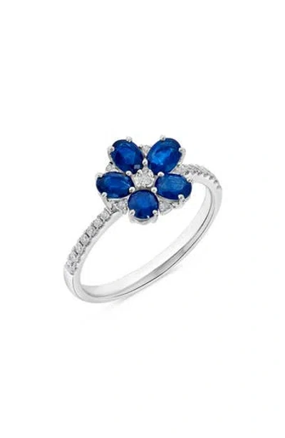 H.j. Namdar Sapphire & Diamond Floral Ring