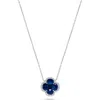 H.j. Namdar Stone & Diamond Clover Pendant Necklace In Blue