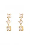 Hjane Jewels Catherine Studs Clear Earrings In Gold In Gold