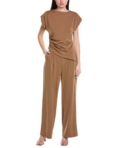 Hl Affair 2pc Top & Pant Set In Brown