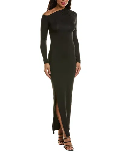 Hl Affair Asymmetrical Maxi Dress In Black