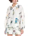 Hl Affair Balloon Sleeve Linen-blend Blouse