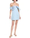 Hl Affair Bow Mini Dress In Blue
