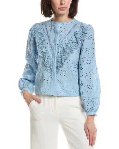 Hl Affair Eyelet Top In Blue