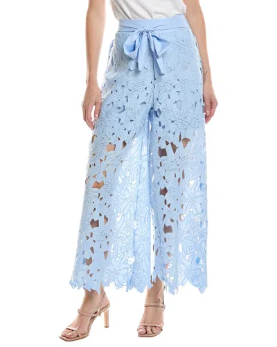 Hl Affair Floral Lace Pant In Blue