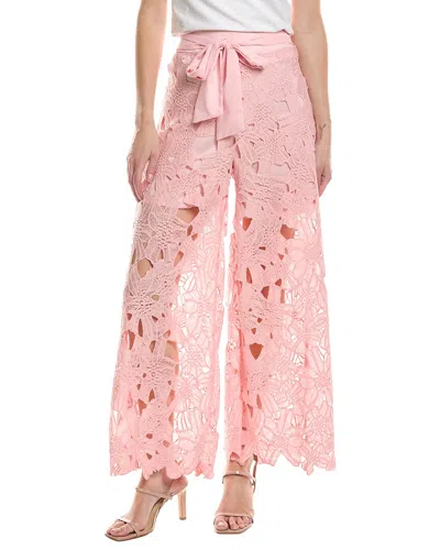 Hl Affair Floral Lace Pant In Pink