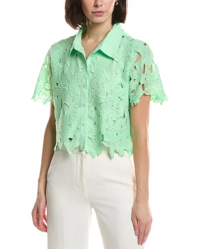 Hl Affair Floral Lace Top In Green
