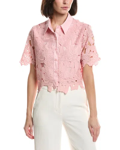 Hl Affair Floral Lace Top In Pink