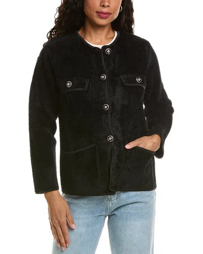 Hl Affair Fuzzy Eyelash Jacket In Black