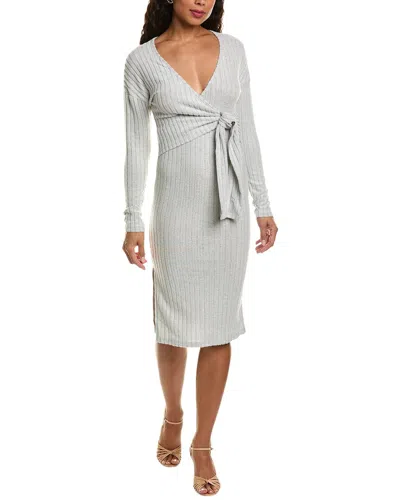 Hl Affair Hacci Wrap Sweaterdress In Grey