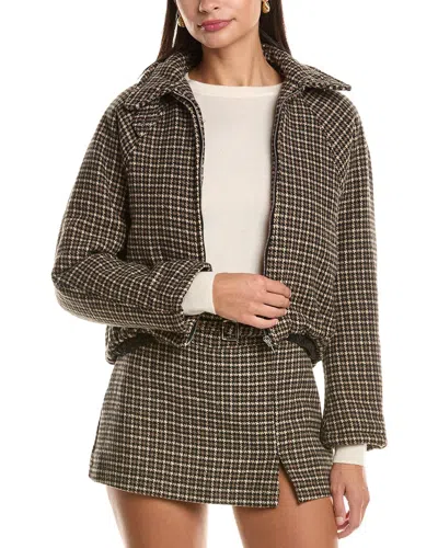Hl Affair Houndstooth Jacket In Brown