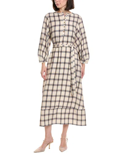 Hl Affair Long Sleeve Midi Dress In Multi