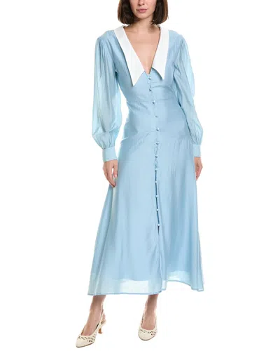 Hl Affair Long Sleeve Midi Dress In White