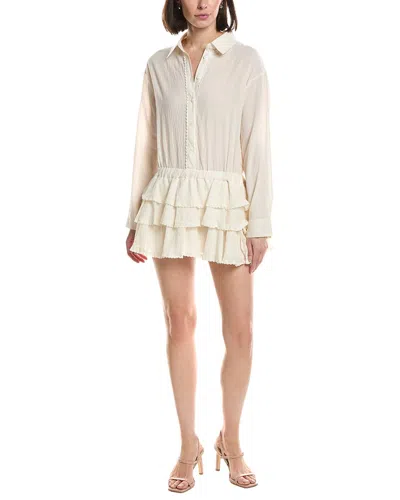 Hl Affair Long Sleeve Mini Dress In Neutral