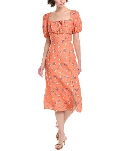 Hl Affair Midi Dress In Orange