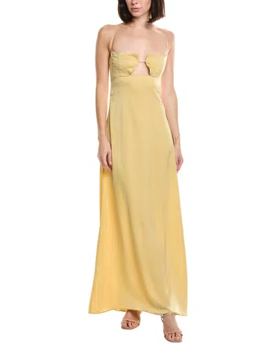 Hl Affair One Shoulder Maxi Dress In Yellow