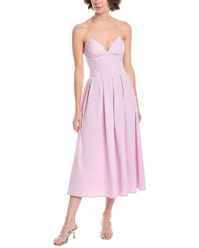 Hl Affair Pleated Midi Dress In Purple