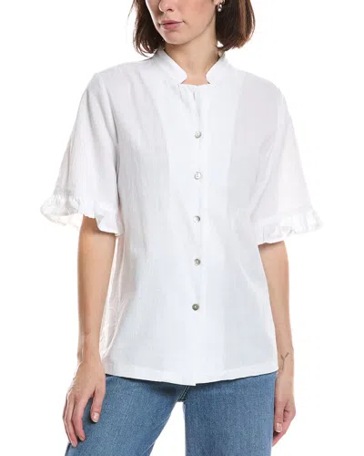 Hl Affair Ruffle Sleeve Shirt In White