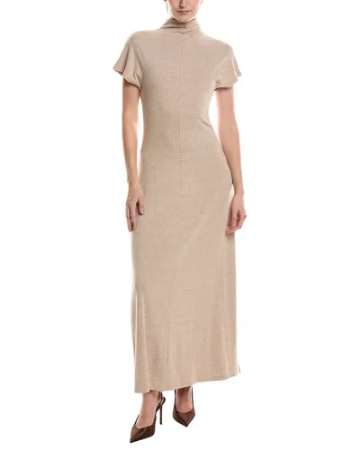 Hl Affair Short Sleeve Maxi Dress In Neutral