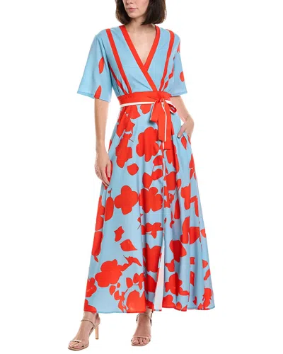 Hl Affair Short Sleeve Maxi Dress In Red