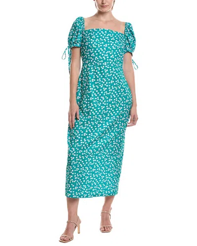 Hl Affair Short Sleeve Midi Dress In Animal Print