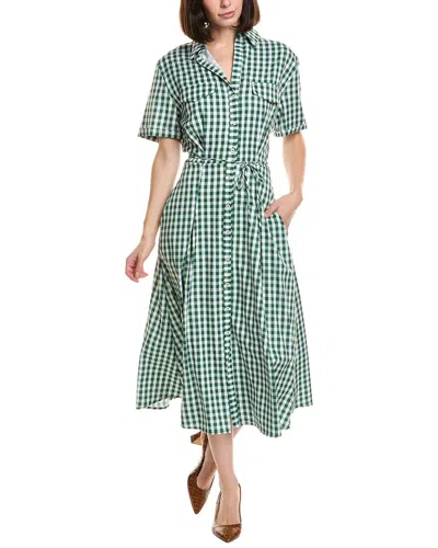Hl Affair Short Sleeve Midi Dress In Green