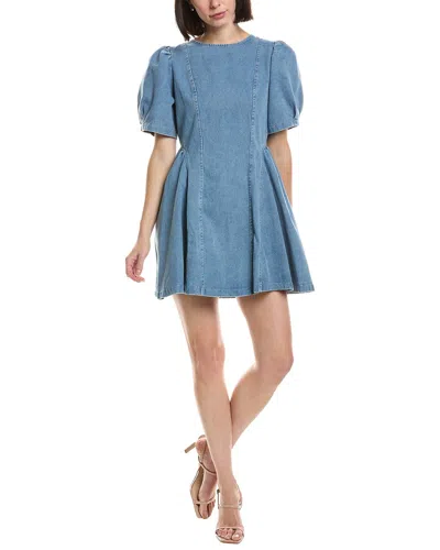 Hl Affair Short Sleeve Mini Dress In Blue