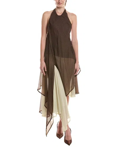Hl Affair Sleeveless Midi Dress In Brown