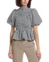 Hl Affair Smocked Top In Black