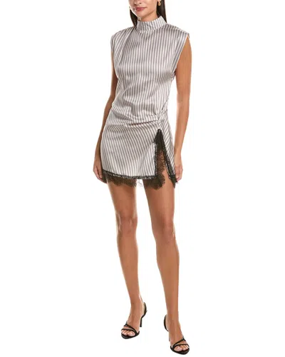 Hl Affair Stripe Mini Dress In Gray