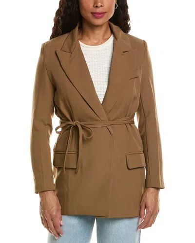 Hl Affair Tie Waist Blazer In Brown