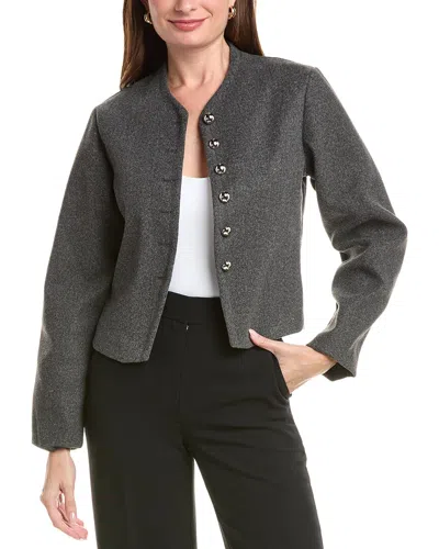 Hl Affair Woven Coat In Gray