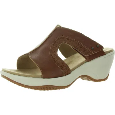 Hälsa Cassandra Womens Adjustable Leather Wedge Sandals In Green