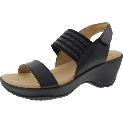 Hälsa Chantal Womens Leather Slingback Sandals In Black