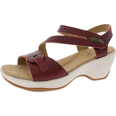 Hälsa Cindy Womens Adjustable Leather Slingback Sandals In Red