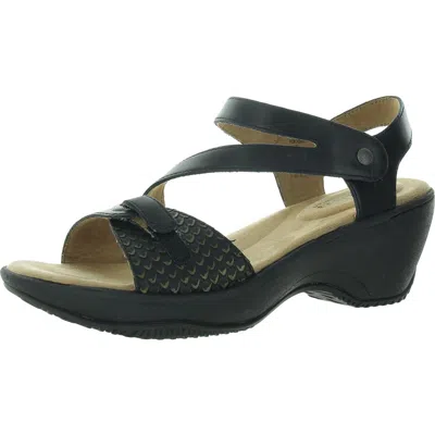 Hälsa Clara Womens Adjustable Leather Slingback Sandals In Black