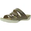 HÄLSA DELIGHT WOMENS LEATHER OPEN TOE SLIDE SANDALS