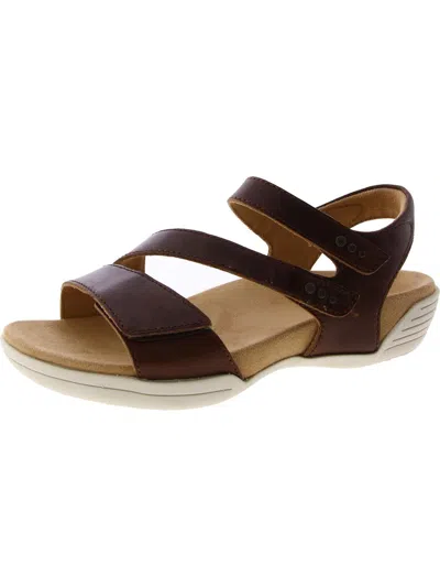 Hälsa Denia Womens Leather Comfort Wedge Sandals In Grey