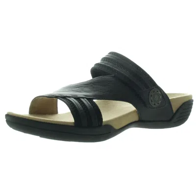 Hälsa Desiree Womens Solid Leather Slide Sandals In Black