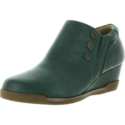Hälsa Devina Womens Zipper Leather Booties In Green