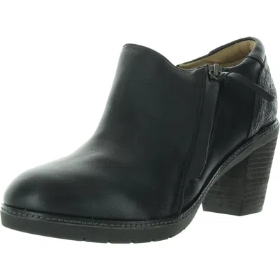 Hälsa Rylee Womens Zipper Leather Ankle Boots In Black