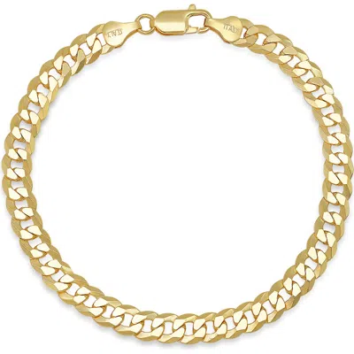 Hmy Jewelry 14k Gold Plate Sterling Silver Chain Bracelet